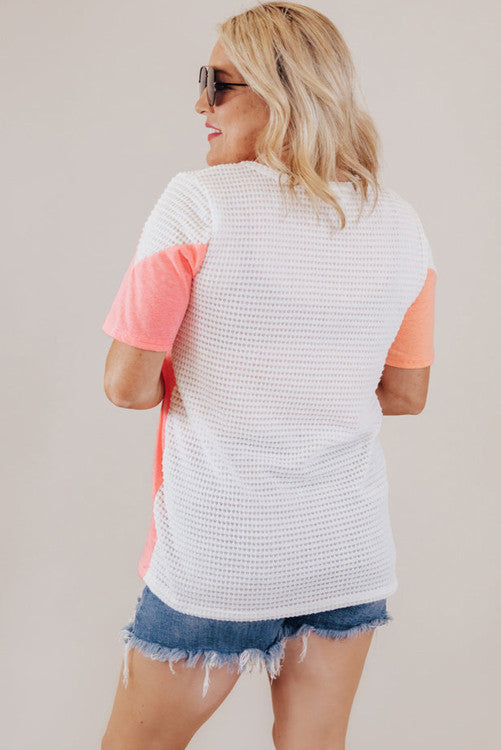 Plus Size Mesh Colorblock Top ⭐️