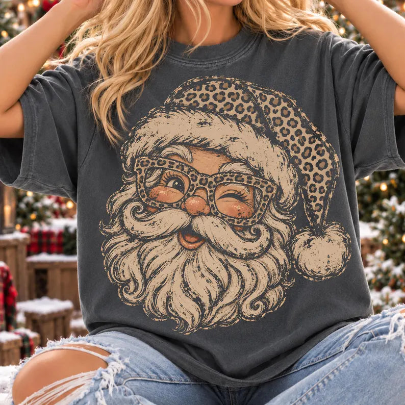 Cheetah Hat Santa