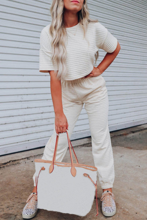 Textured jogger set- PC