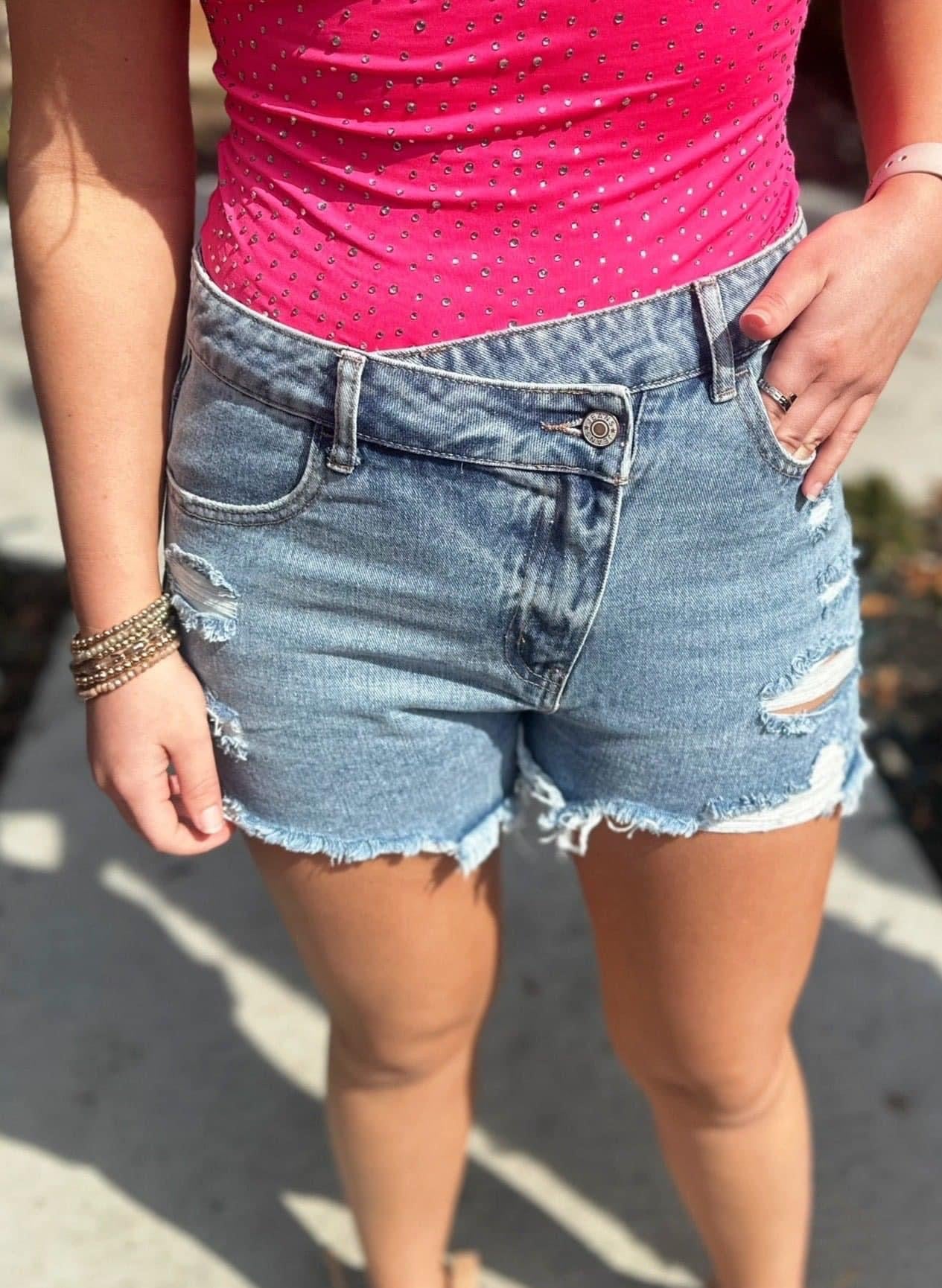Crossover Denim Shorts🪩