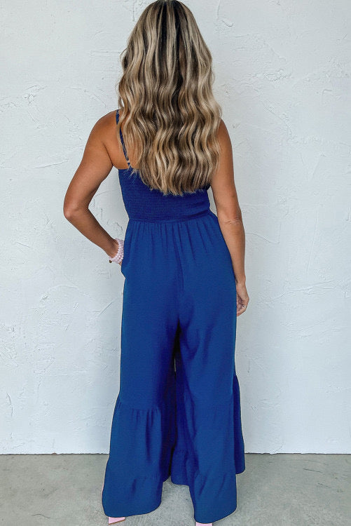 Smocked ruffle jumpsuit- PC
