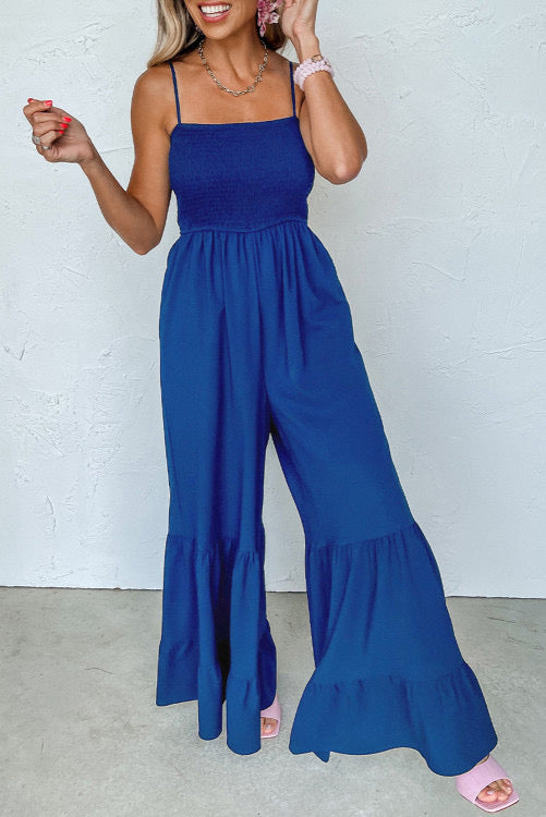 Smocked ruffle jumpsuit- PC