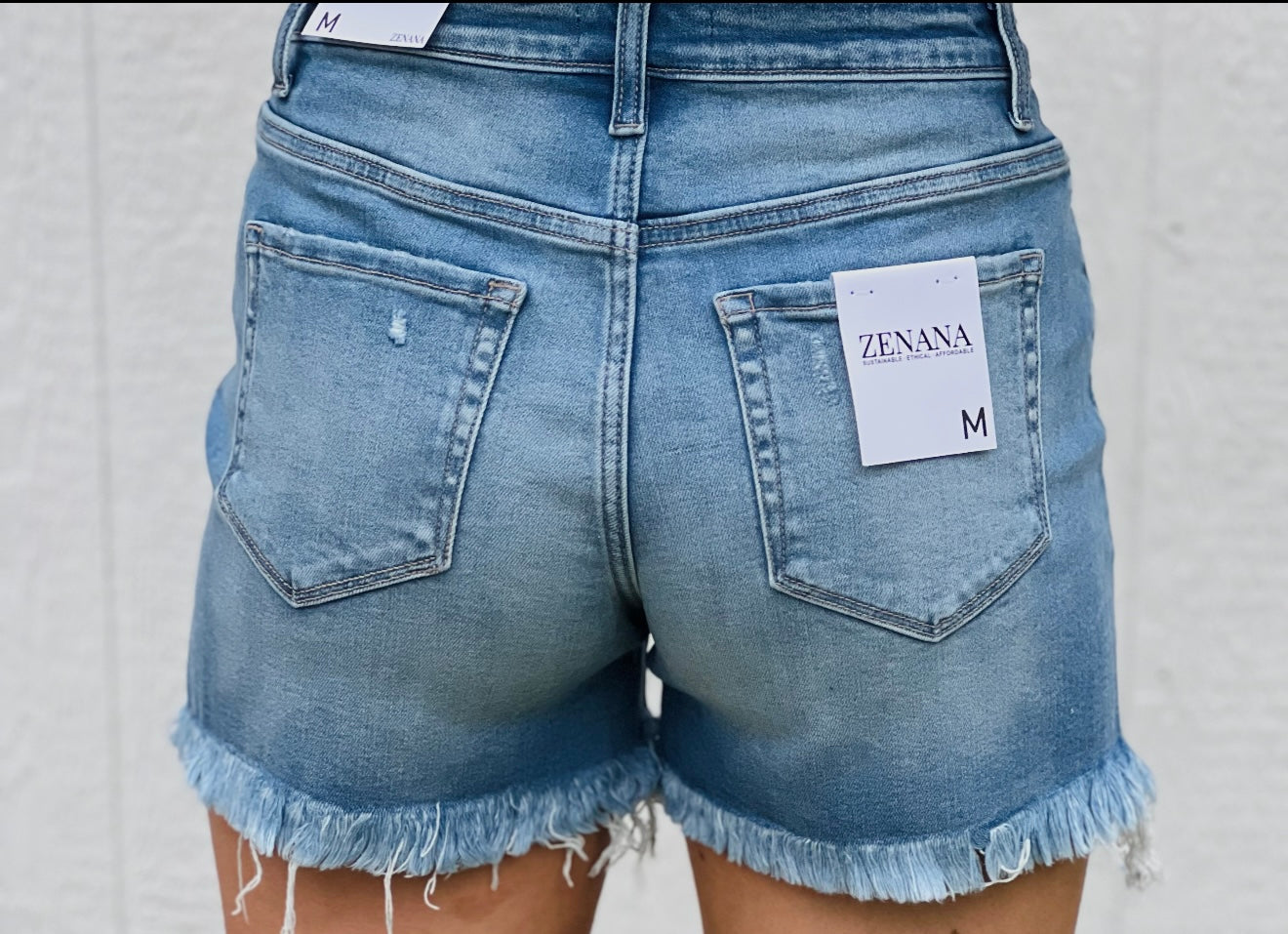 Zenana Frayed Denim Shorts-DEALS