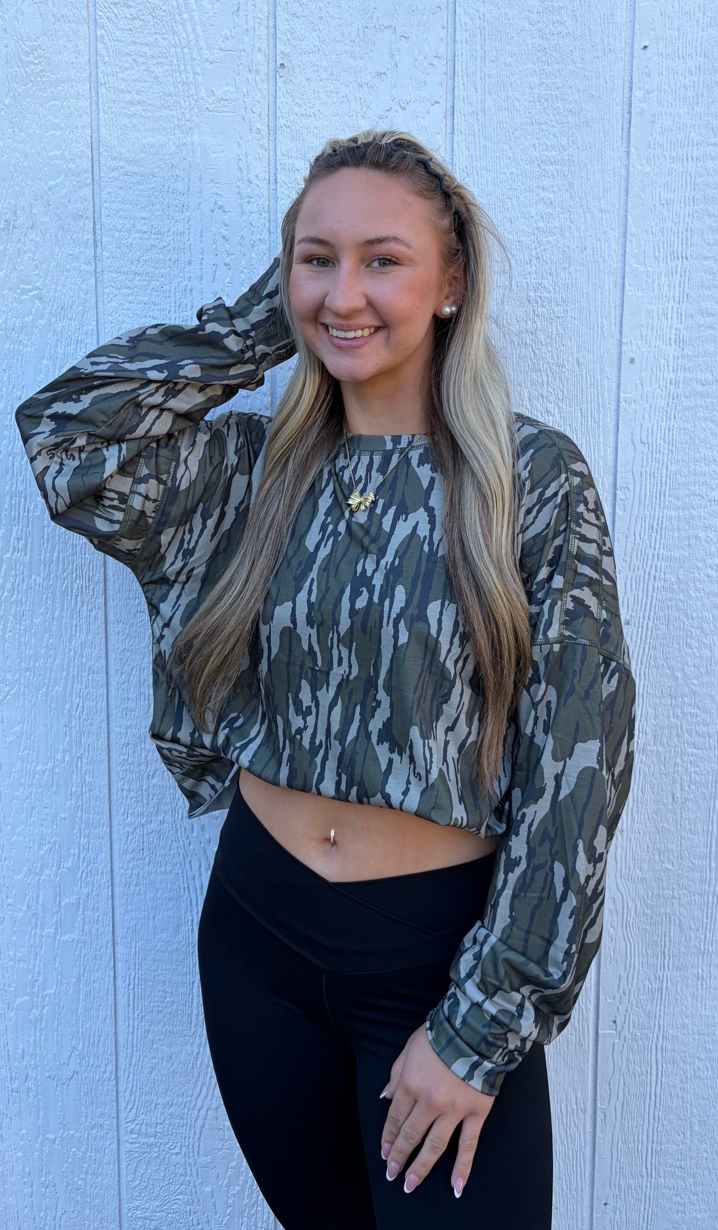 Camo Open Back Top-DEALS