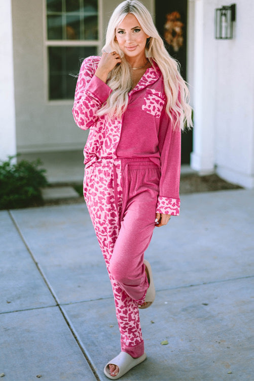 Pink Leopard Lounge Set-PRE ORDER