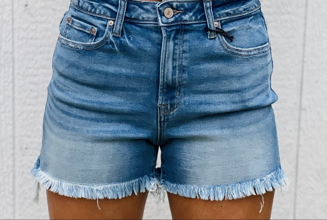 Zenana Frayed Denim Shorts-DEALS
