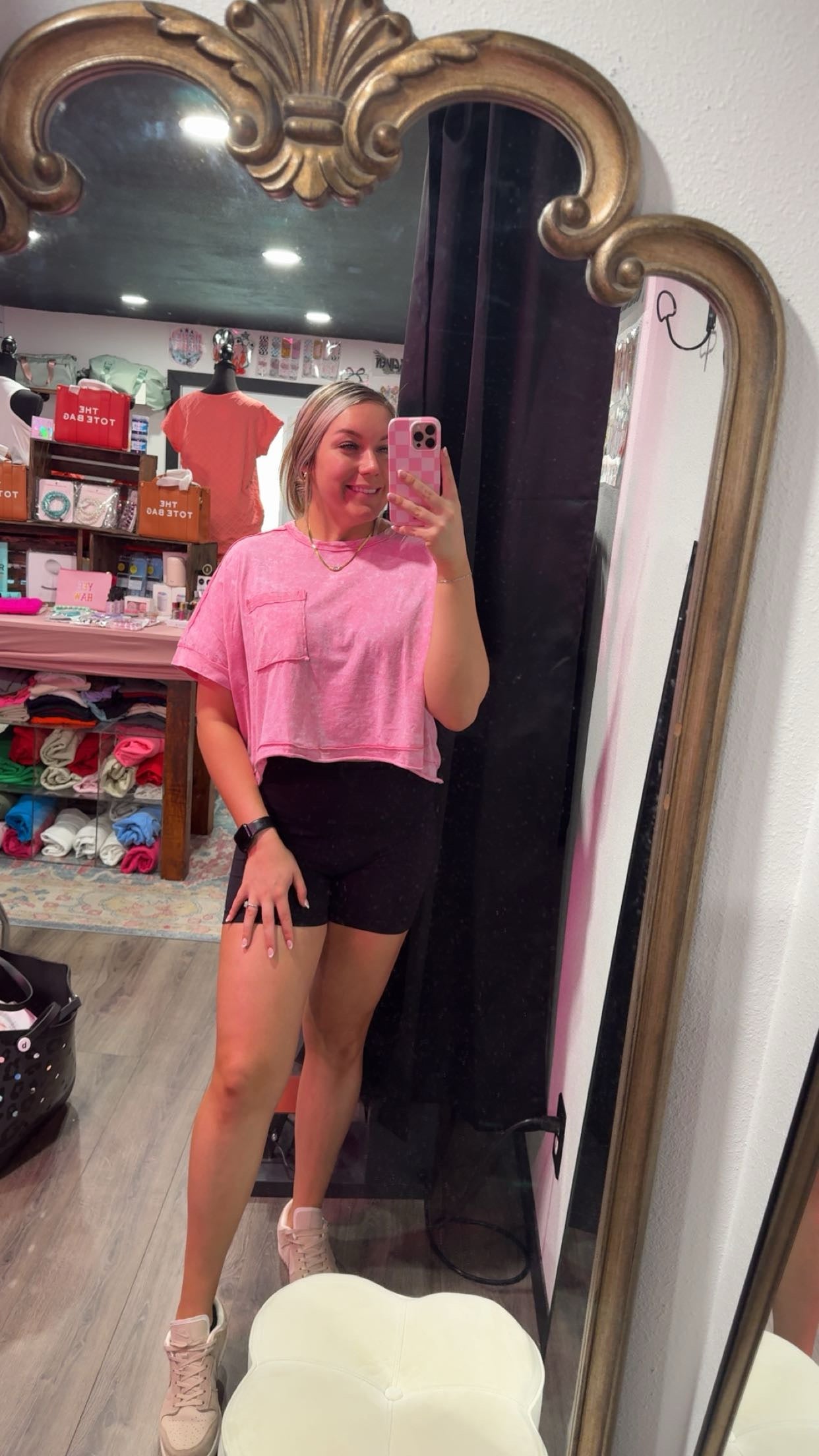 PINK Acid Wash Top-DEALS