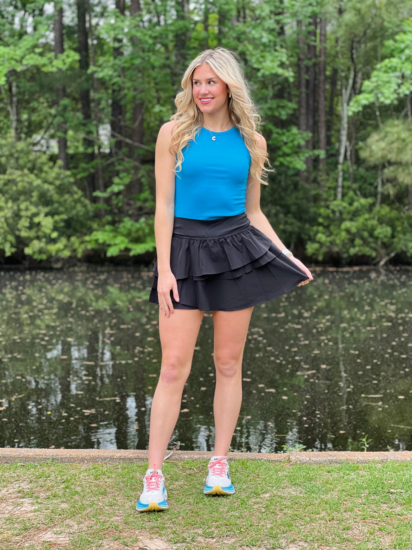 Blue Ribbed Tank-DEALS