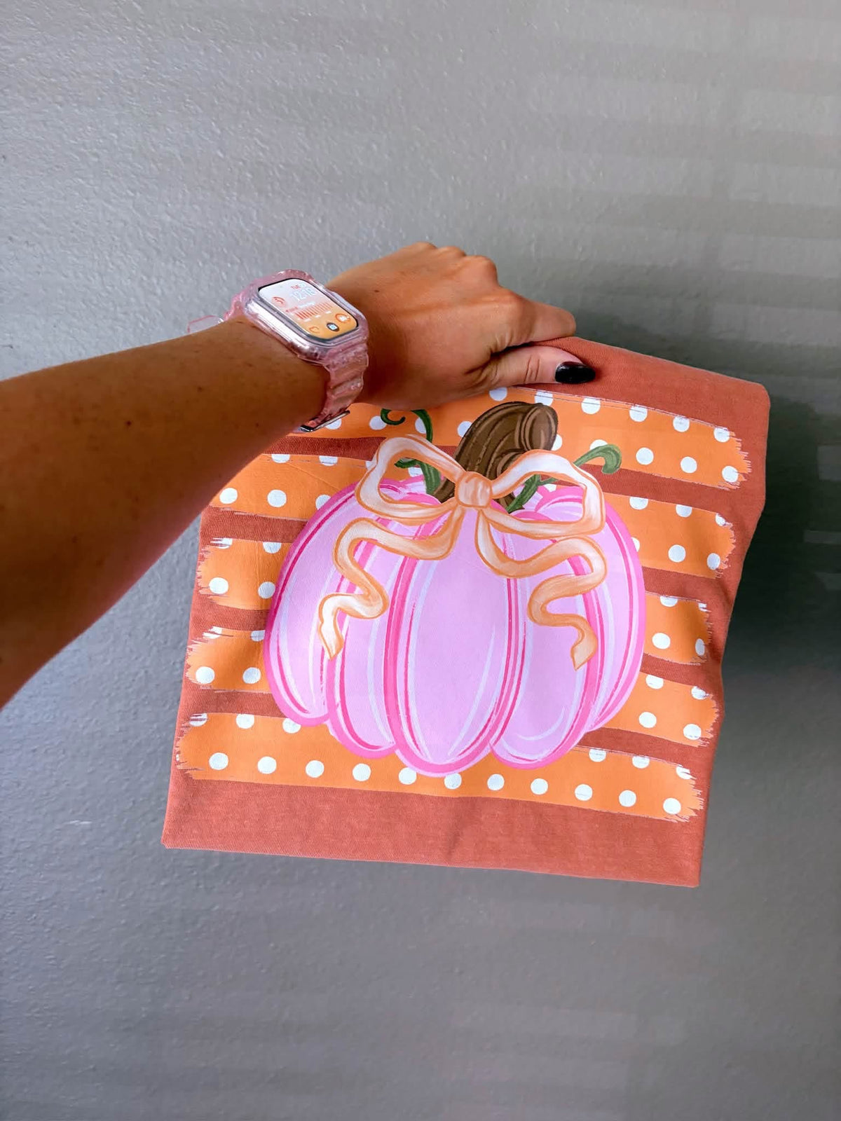 Pink Polka Pumpkin