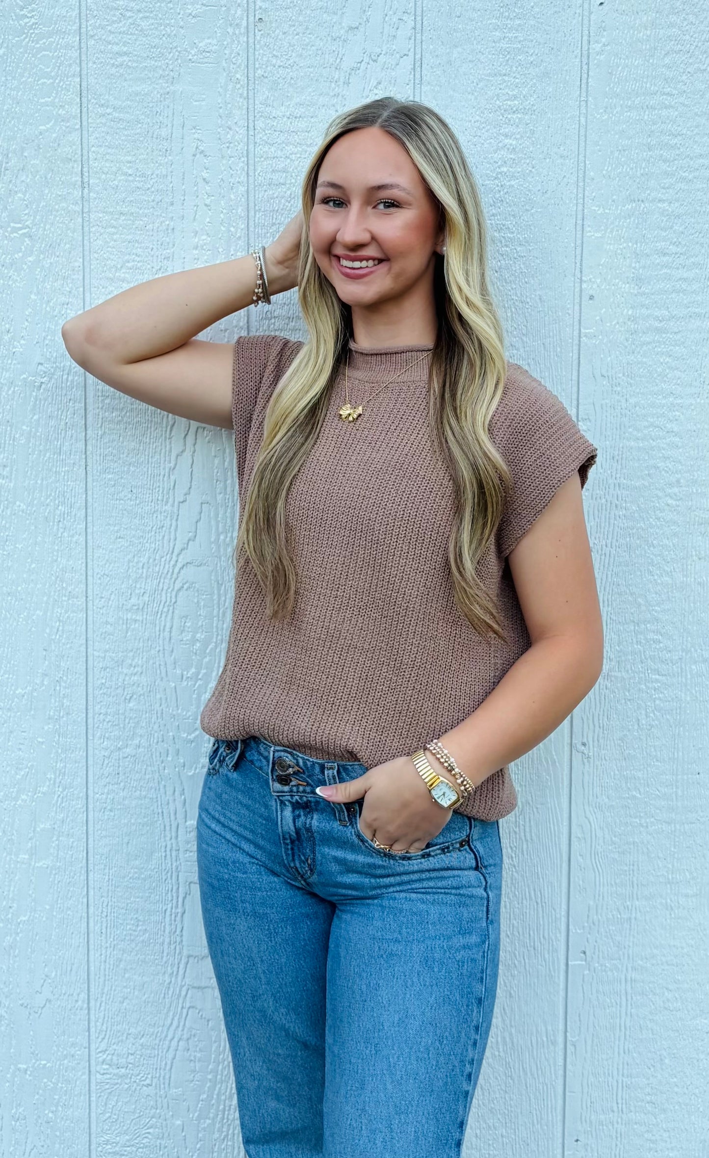 Knitted Mocha Top-DEALS