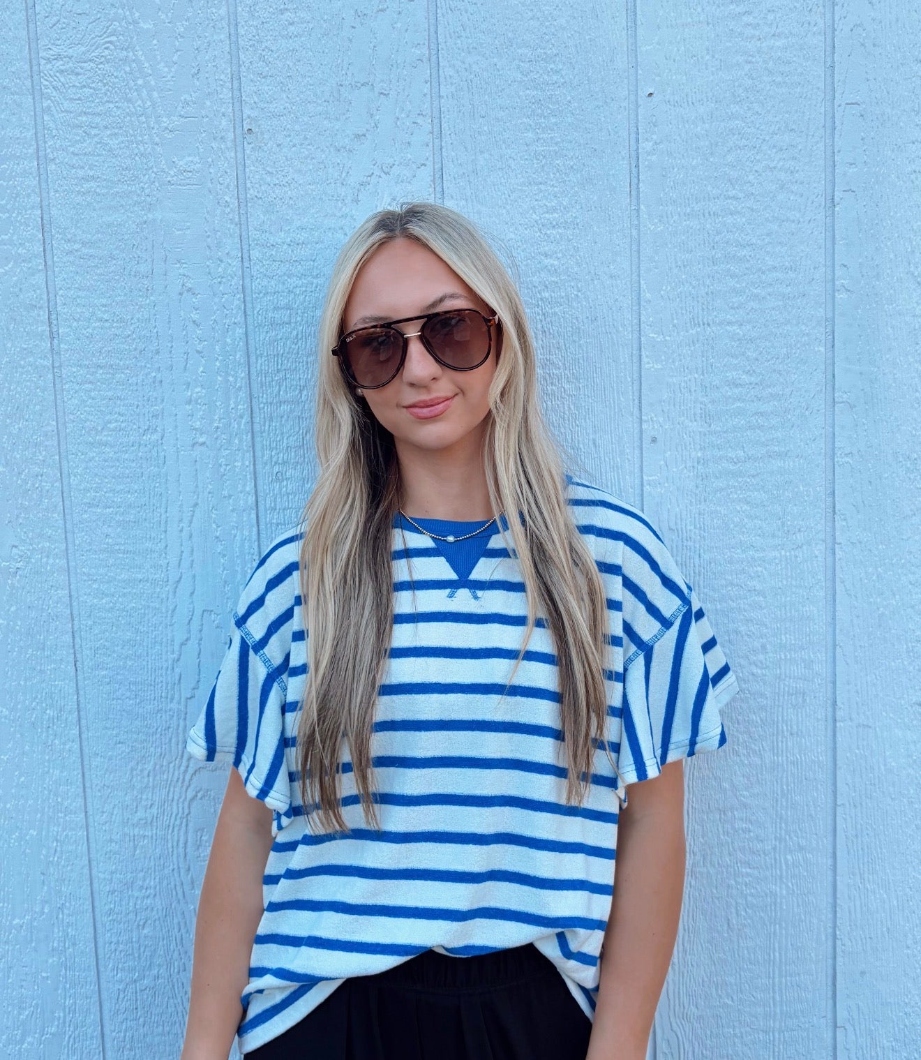 Blue Horizon Striped Top