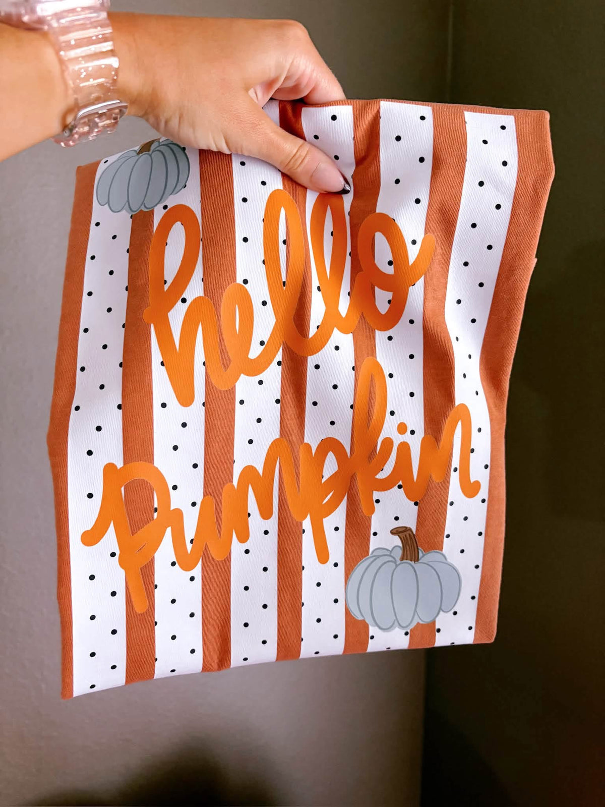 Hello Punpkin Polka Dot