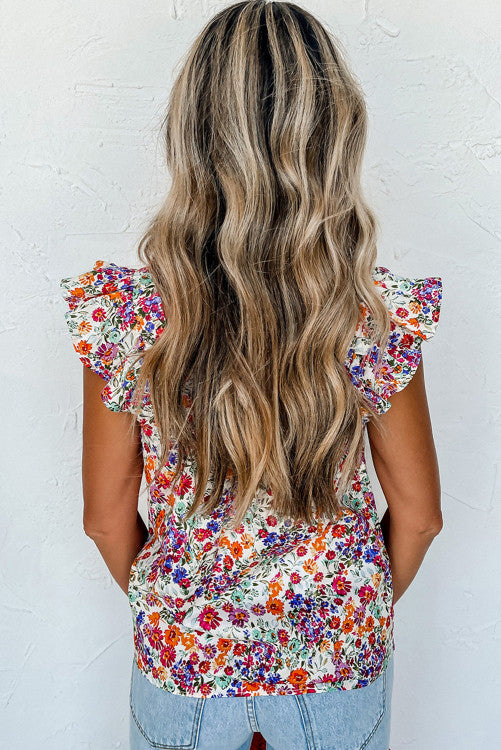 Floral Ruffle Tank ⭐️