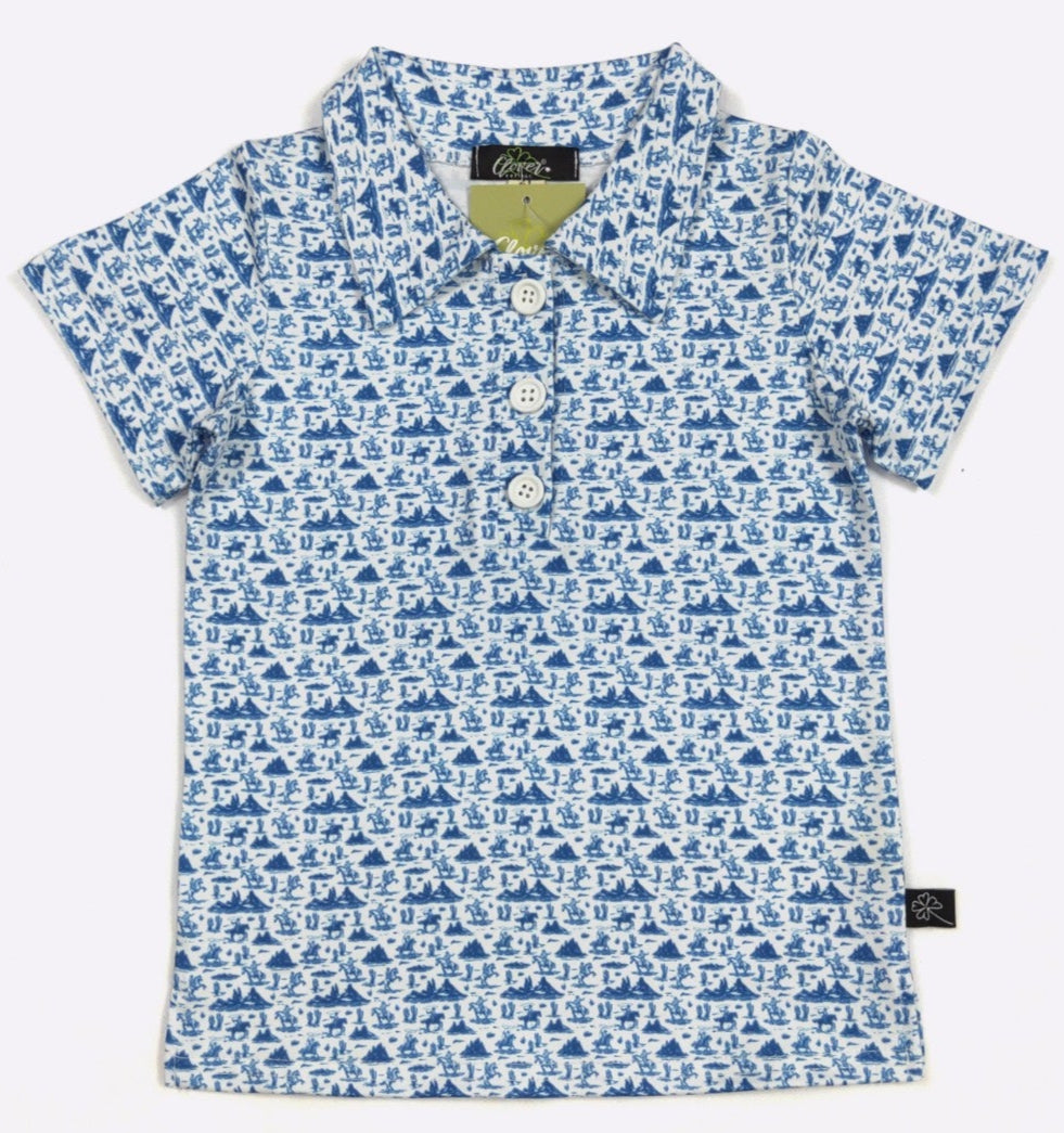 Blue Cowboy Polo-KIDS
