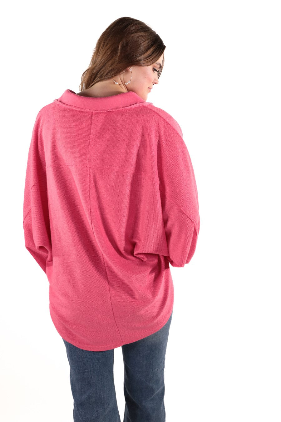 Pink 3 Button Top
