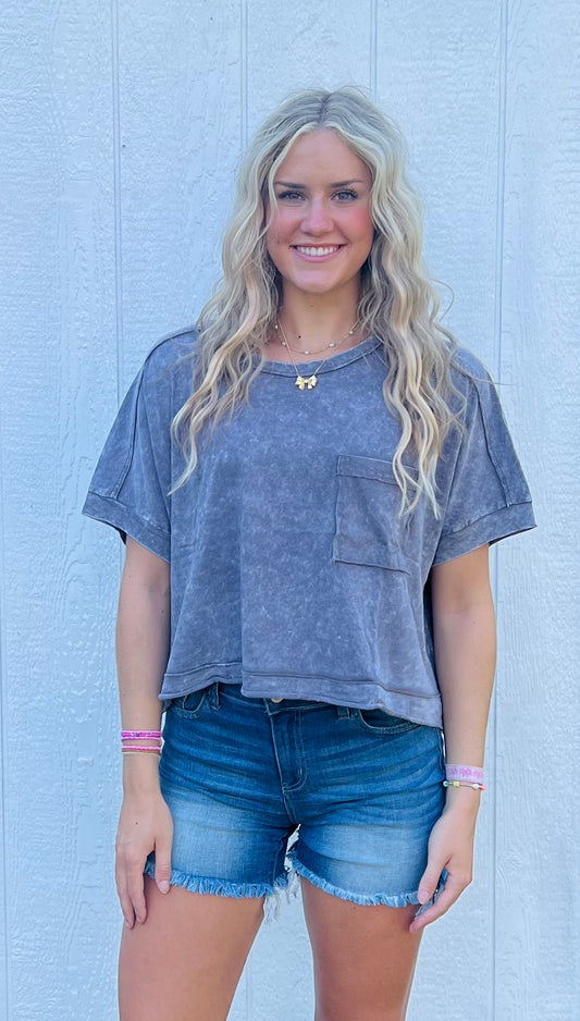 Black Acid Wash Crop-DEALS