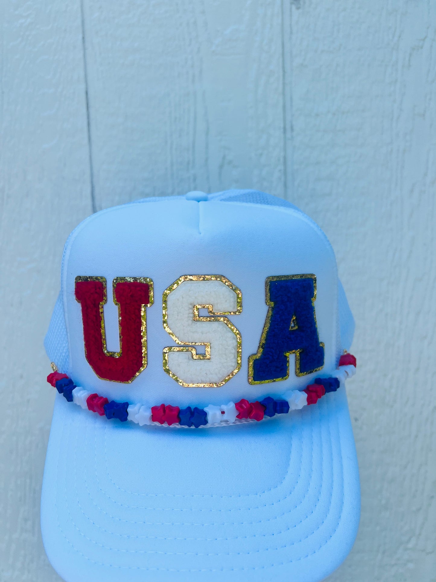 USA White Trucker Hat