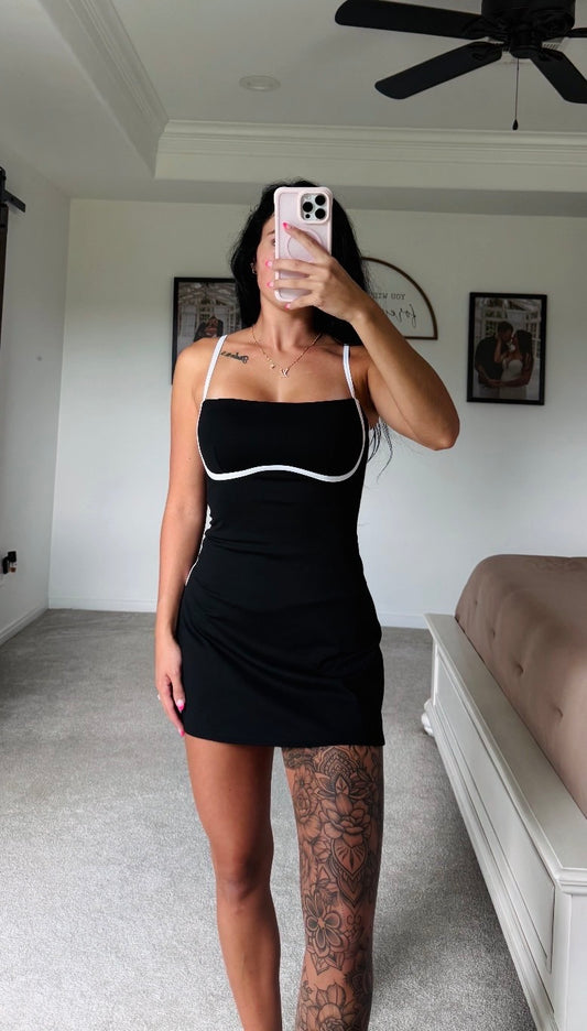 Bonded Athletic Dress-Black