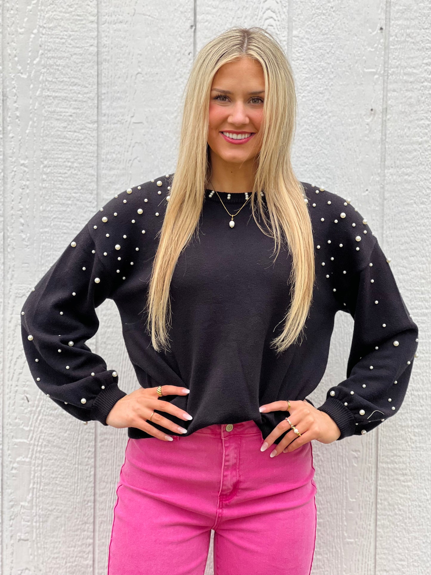 Classy Queen Pearl Sweater-DEALS