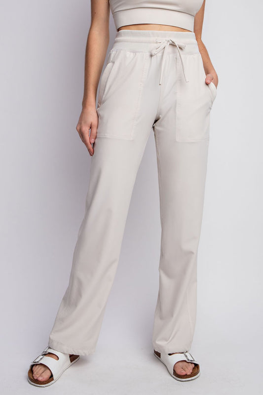 Mid Rise Cream Wind Pants-DEALS