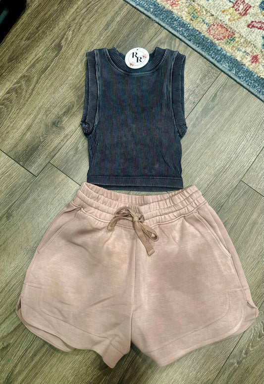 Comfy Vibes Butter Soft Shorts Mocha-DEALS