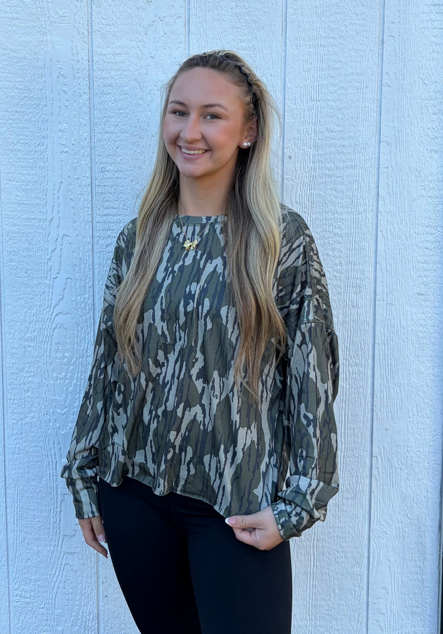 Camo Open Back Top-DEALS