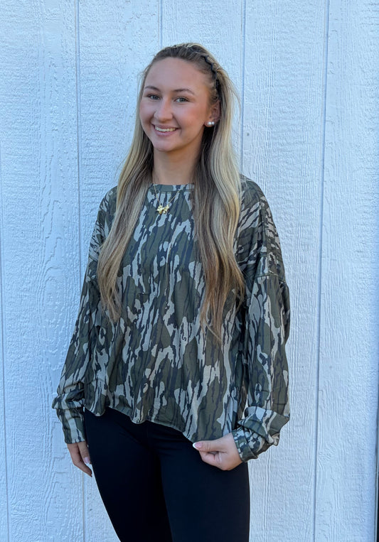 Camo Open Back Top-DEALS