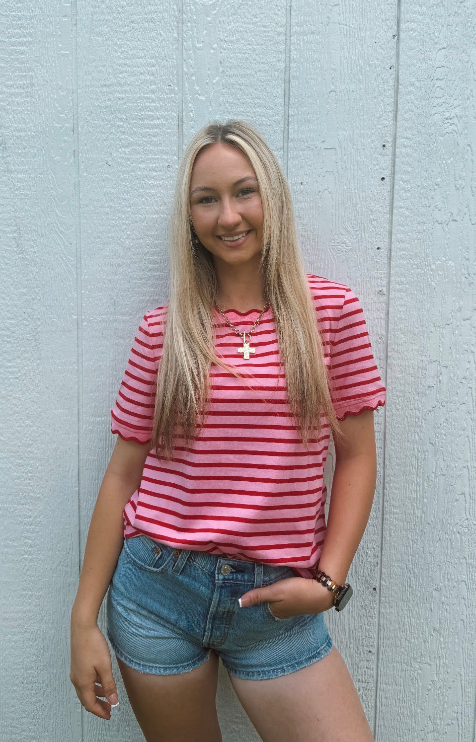 Berry Sweet Scalloped Top