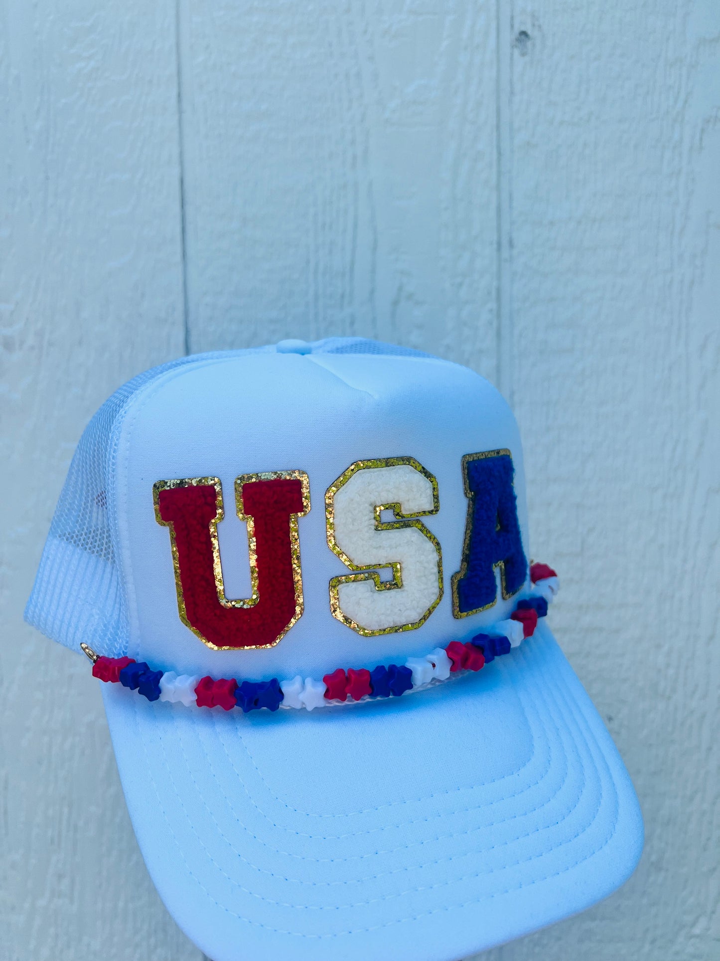 USA White Trucker Hat