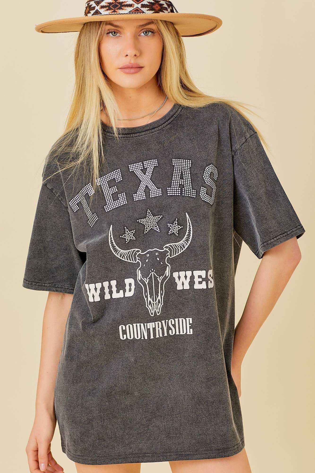 Rhinestone Wild West Tunic Top-PO