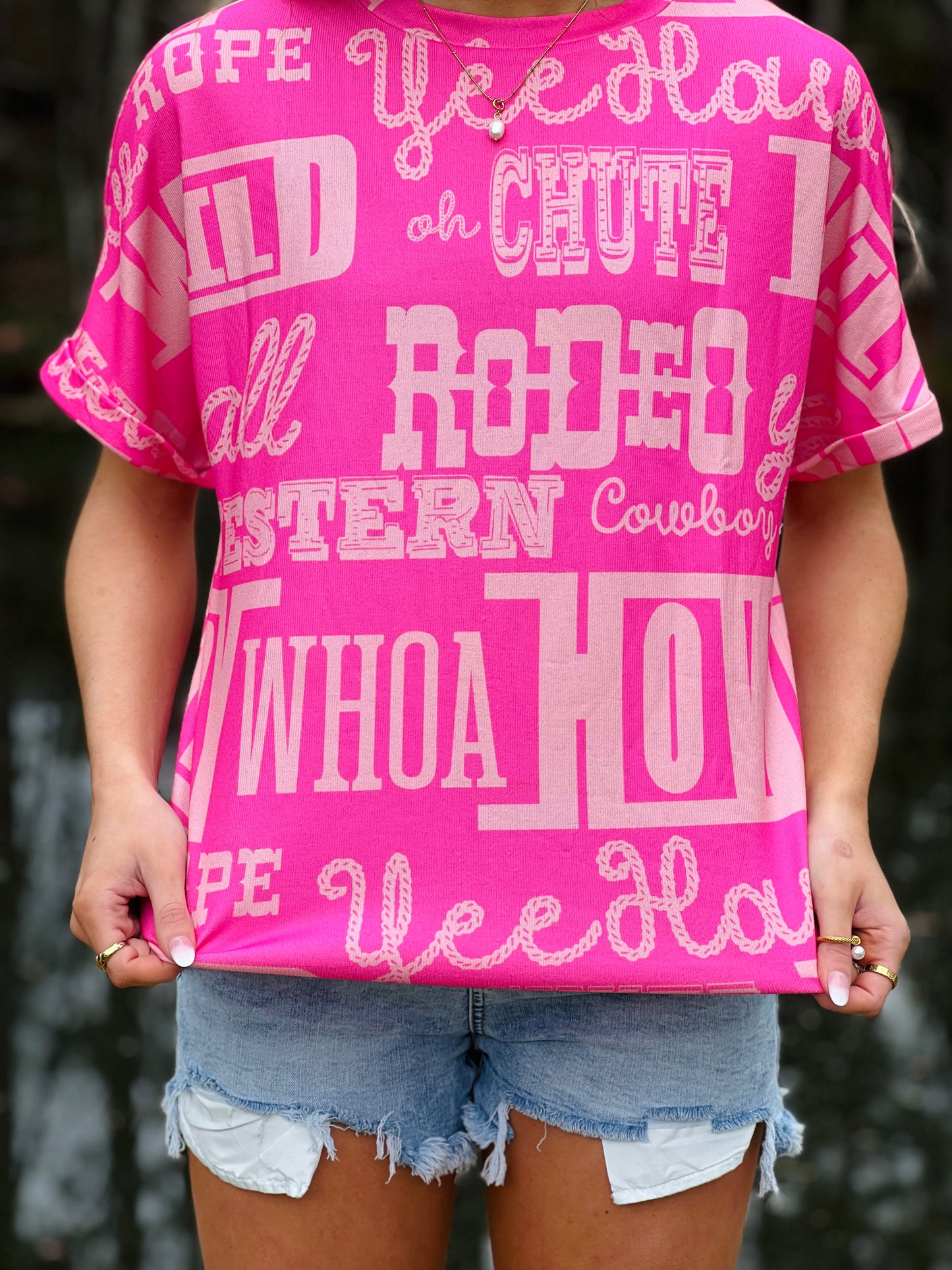 Howdy Pink Silk Tee-DEALS