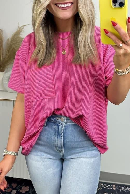 Pink oversized pocket tee- DEALS