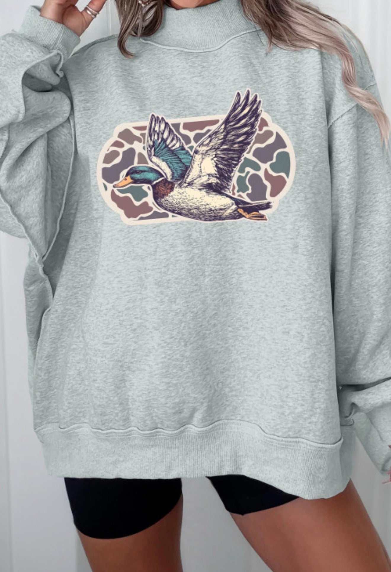 Camo Duck Mock Neck