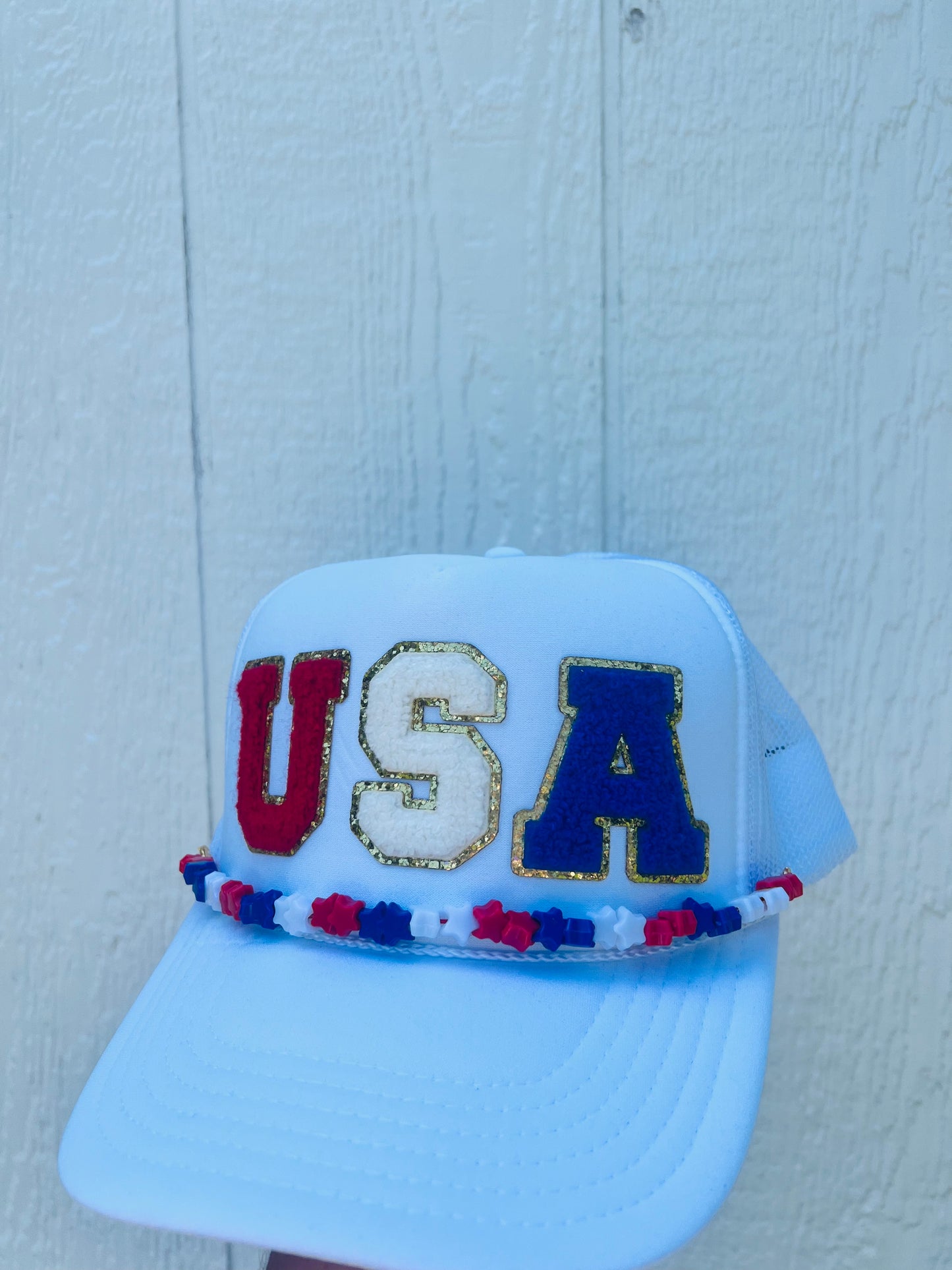 USA White Trucker Hat