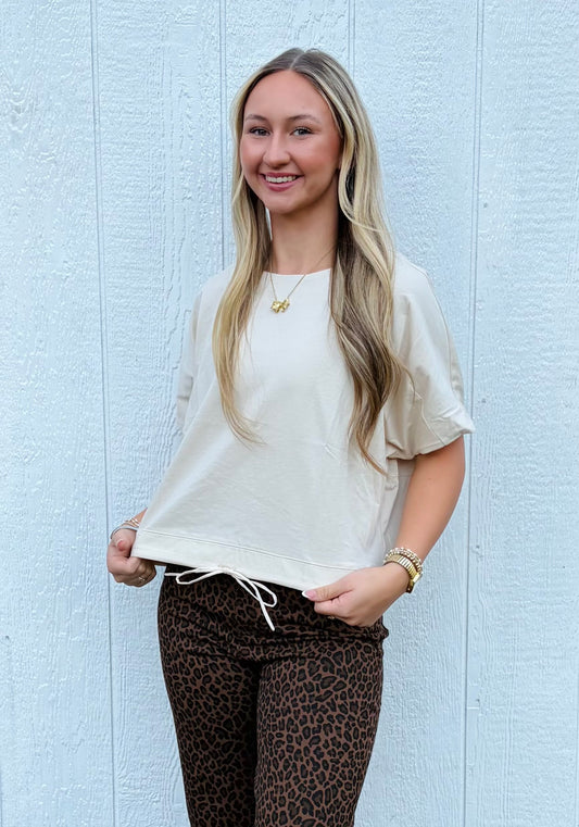 Cream Bow Tie Top- DEALS