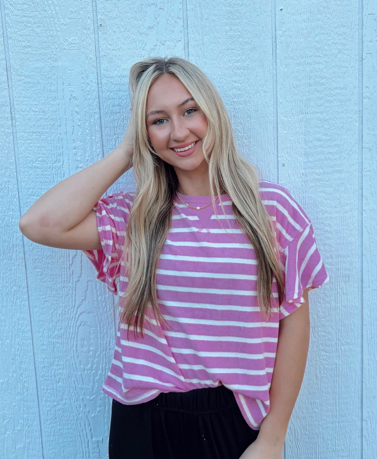 Pink Horizon Striped Top