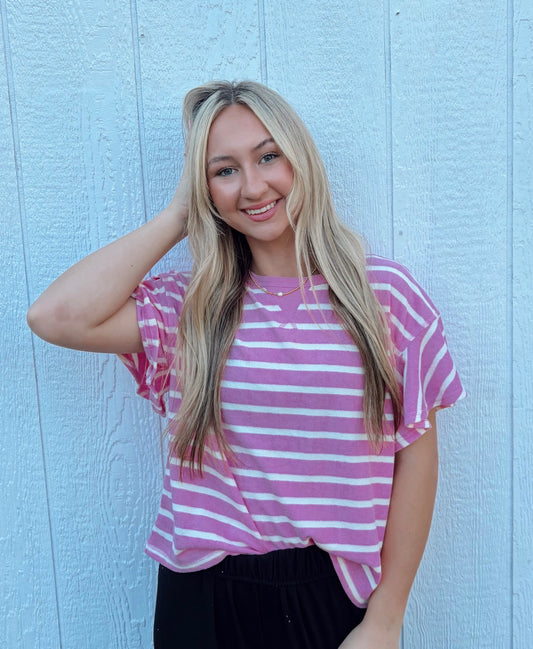 Pink Horizon Striped Top