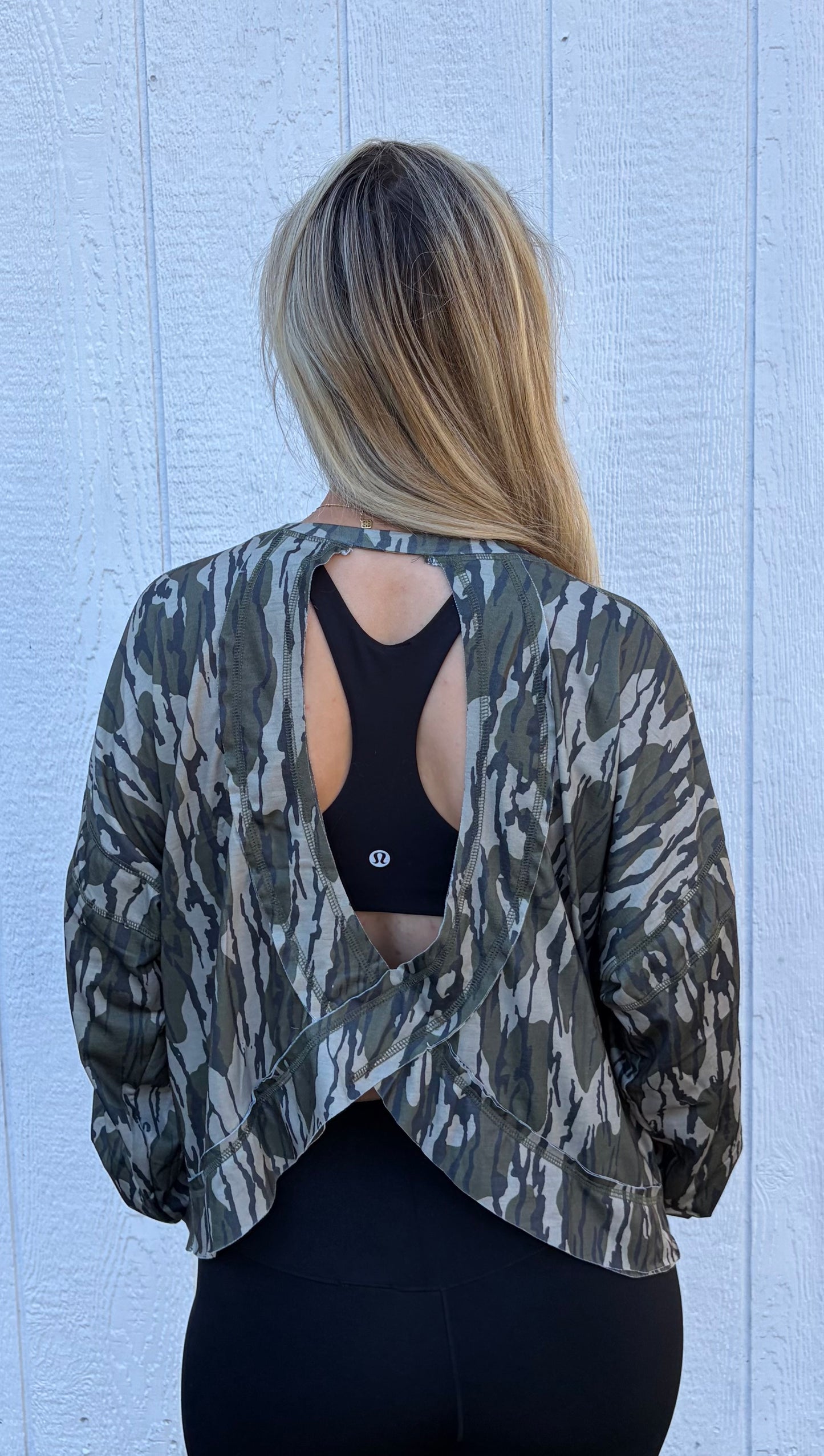 Camo Open Back Top-DEALS