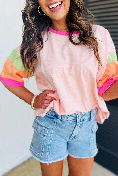 Neon Daze Color Block Tee-DEALS