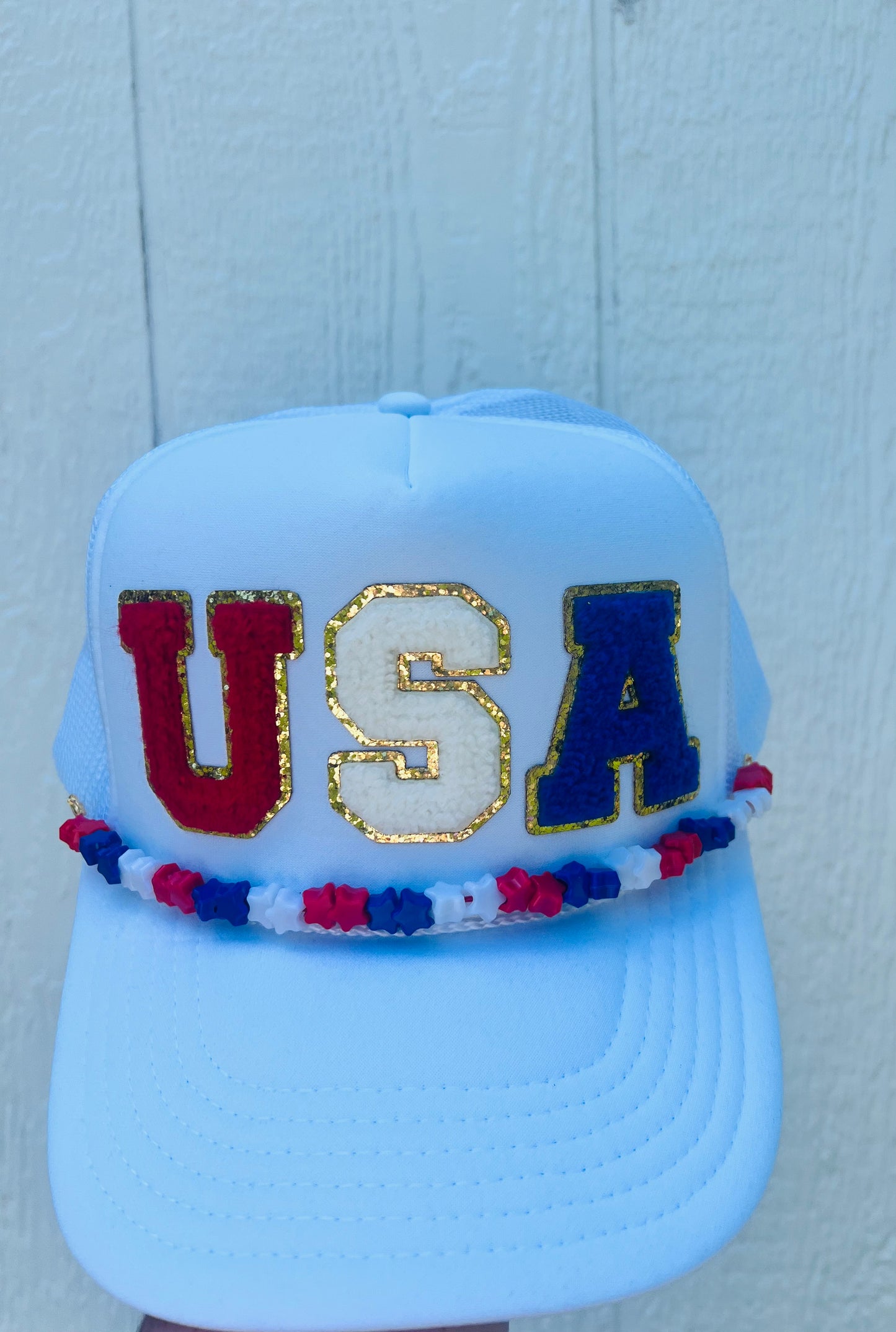 USA White Trucker Hat