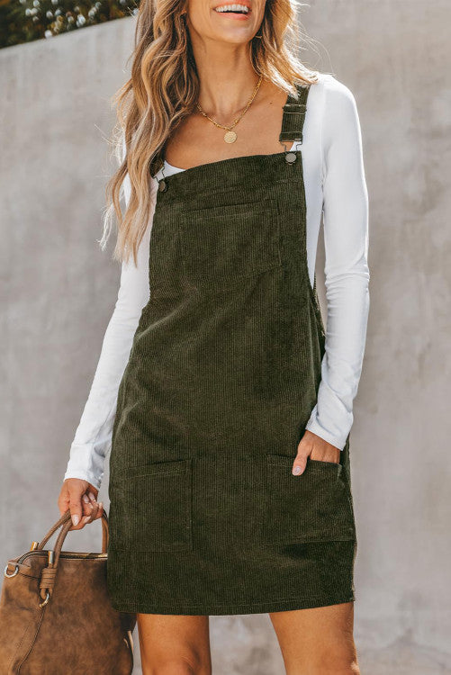 Corduroy Overall Dress•