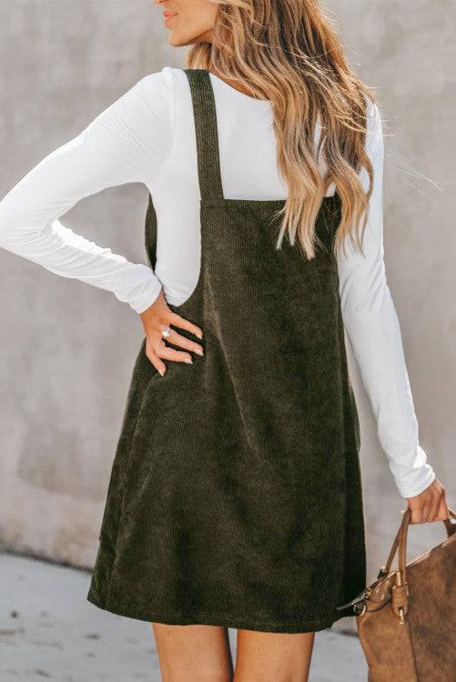 Corduroy Overall Dress•