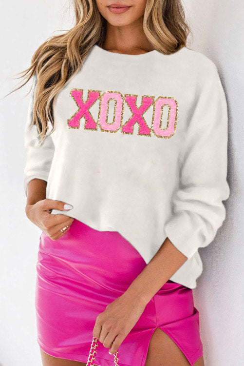 XOXO Patch Sweater-DEALS