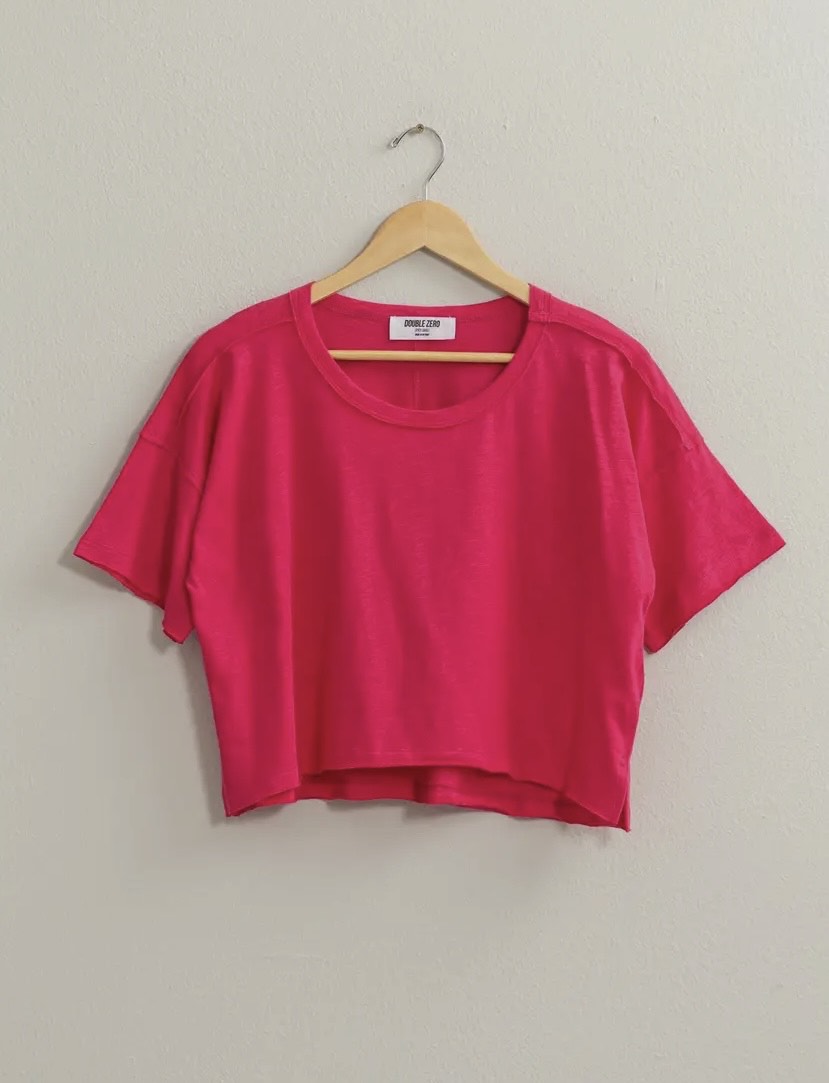 Pink Summer Crop Tee-DEALS