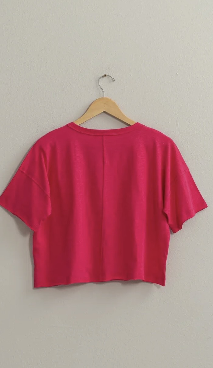 Pink Summer Crop Tee-DEALS