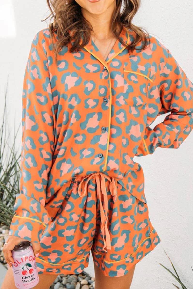 Orange Leopard Lounge Set•