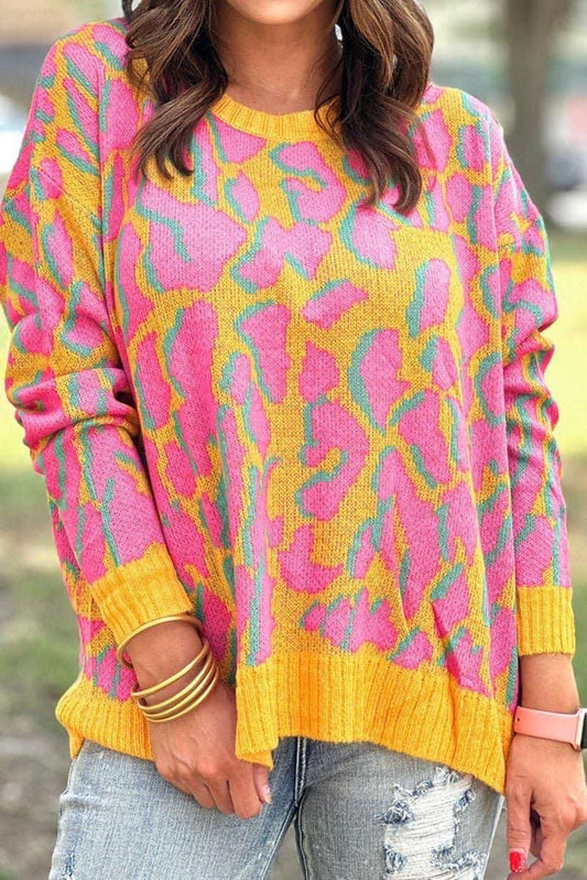 Colorful Leopard Sweater•