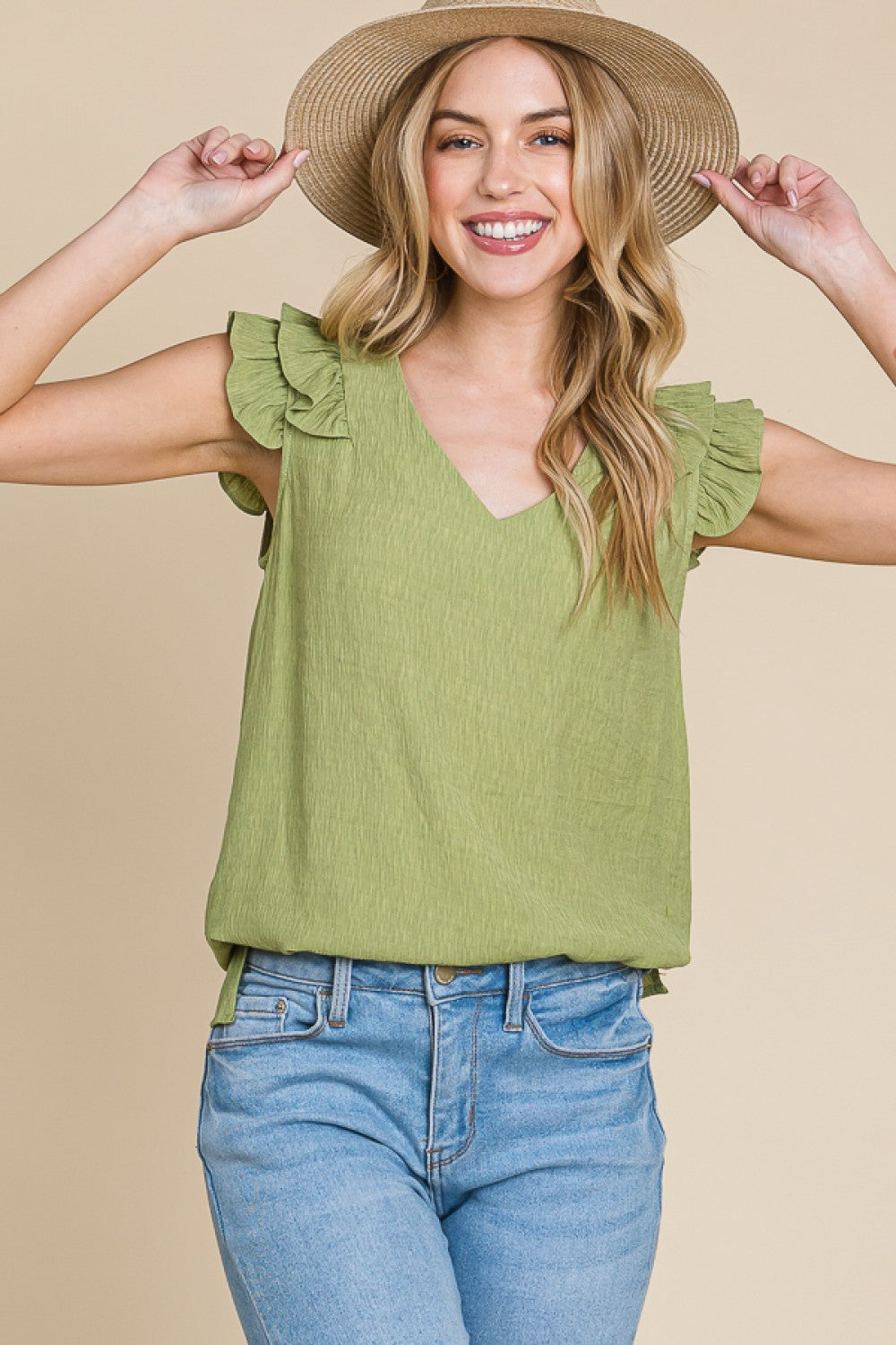 Ruffled Short Sleeve Blouse-DEALS