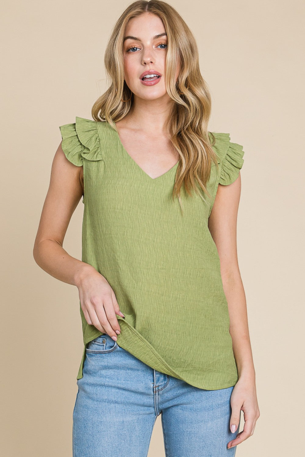 Ruffled Short Sleeve Blouse-DEALS