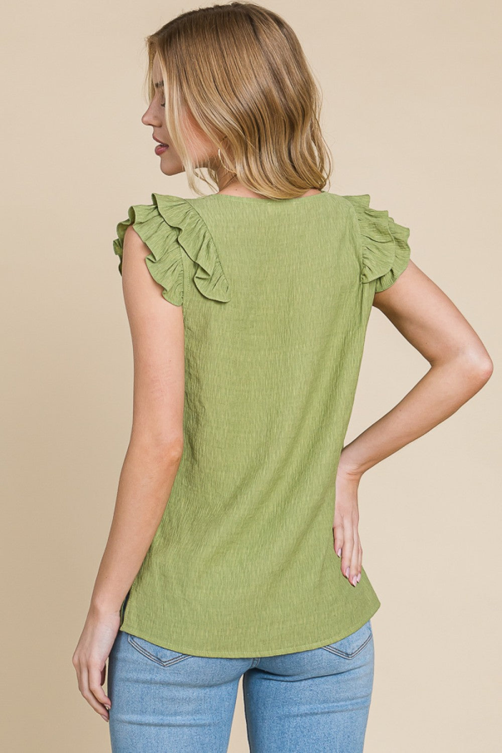 Ruffled Short Sleeve Blouse-DEALS